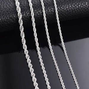 Steel Rope Chain Necklace/Bracelet 2-6mm Men Women Stainless Steel