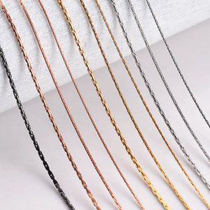 1pc Stainless Steel Tiny Chain Necklace 0.6mm/0.8mm/1mm/1.2mm