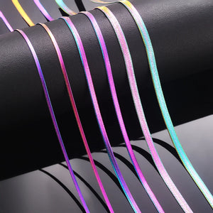 Rainbow Snake Chain Herringbone Choker Necklace For Women