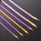 Rainbow Snake Chain Herringbone Choker Necklace For Women