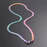 Rainbow Snake Chain Herringbone Choker Necklace For Women