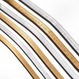 Stainless Steel Flat Snake Chain Necklace 4mm/5mm/6mm Not Allergic