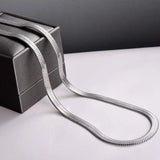 Stainless Steel Flat Snake Chain Necklace 4mm/5mm/6mm Not Allergic