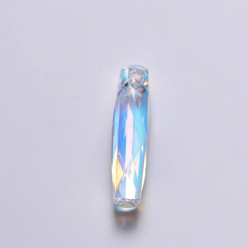 Crystal Column Pendant Beads Rhinestone for DIY Jewelry Making