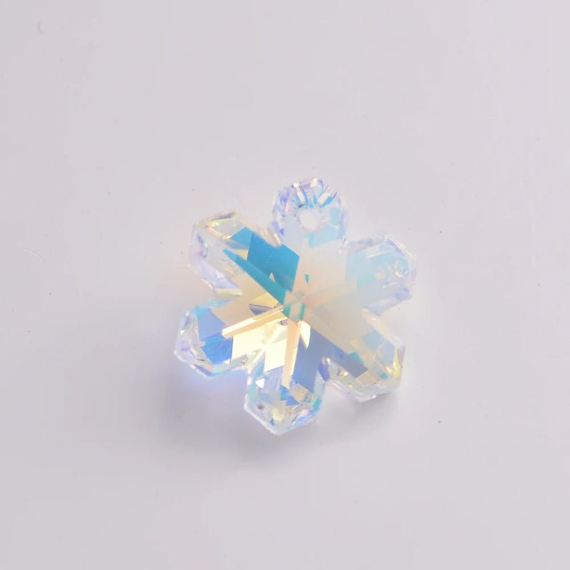 Crystal Snowflake Pendant Rhinestone Beads for DIY Jewelry Making