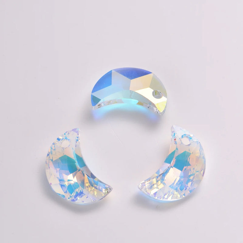 Crystal 6722 Moon Pendant Loose Beads Rhinestone for DIY Jewelry Making