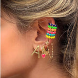 Colorful Neon Enamel Ear Cuff for Women - Clip On Earring