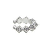 Silver Spike Circle Ear Cuff CZ Clip On Earring