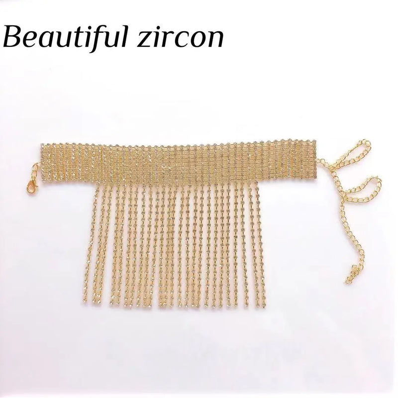 Rhinestone Crystal Tassel Charm Foot Chain Heels Accessories