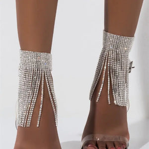 Rhinestone Crystal Tassel Charm Foot Chain Heels Accessories