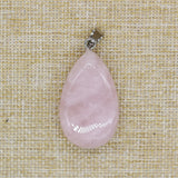 Gemstone Pendant Natural Stone Drop Beads Lapis Agate Quartz Crystal Necklace