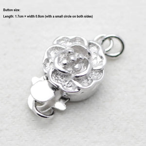 925 Sterling Silver Plum Blossom Buckle Necklace DIY Jewelry Accessories