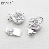 925 Sterling Silver Plum Blossom Buckle Necklace DIY Jewelry Accessories