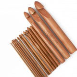 15-Piece Wood Crochet Hook Set for Handwork Gift