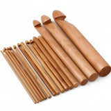 15-Piece Wood Crochet Hook Set for Handwork Gift