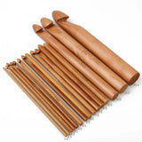 15-Piece Wood Crochet Hook Set for Handwork Gift