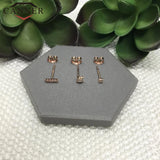 3pcs Mini 925 Sterling Silver Stud Earrings Set