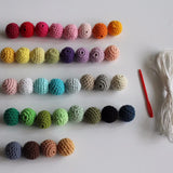36pcs 20mm Round Knitting Crochet Wooden Beads DIY Jewelry Loose Beads