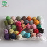 36pcs 20mm Round Knitting Crochet Wooden Beads DIY Jewelry Loose Beads