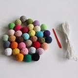 36pcs 20mm Round Knitting Crochet Wooden Beads DIY Jewelry Loose Beads