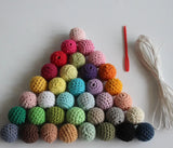 36pcs 20mm Round Knitting Crochet Wooden Beads DIY Jewelry Loose Beads