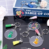 Acrylic Circle Blanks Keychain Tassels Set for DIY Keychains