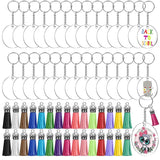 Acrylic Circle Blanks Keychain Tassels Set for DIY Keychains