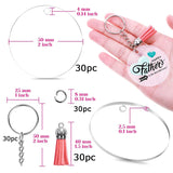 Acrylic Circle Blanks Keychain Tassels Set for DIY Keychains