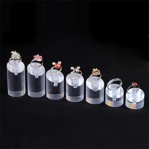 Clear Acrylic Finger Ring Display Stand Holder Set Jewelry Display Stand