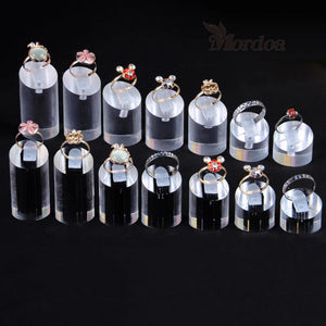 Clear Acrylic Finger Ring Display Stand Holder Set Jewelry Display Stand