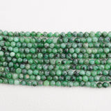 Natural 4.2mm Emerald Faceted Round Beads for Jewelry Making