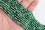 Natural 4.2mm Emerald Faceted Round Beads for Jewelry Making
