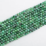 Natural 4.2mm Emerald Faceted Round Beads for Jewelry Making