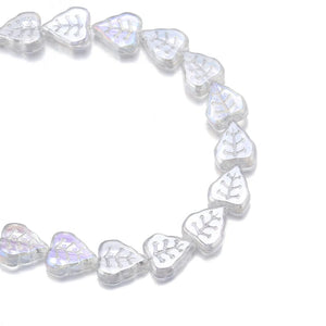 10*12mm Crystal Electroplated Leaves Glass Beads for Jewelry Making
