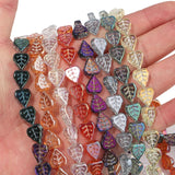 10*12mm Crystal Electroplated Leaves Glass Beads for Jewelry Making