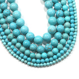 Natural Turquoise Stone Beads Round Loose Beads for Jewelry Making
