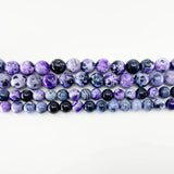 1 Strand 6-10mm Natural Purple Flame Agates Stone Beads for Jewelry Making