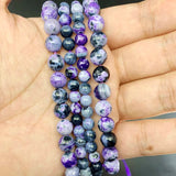 1 Strand 6-10mm Natural Purple Flame Agates Stone Beads for Jewelry Making