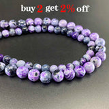 1 Strand 6-10mm Natural Purple Flame Agates Stone Beads for Jewelry Making