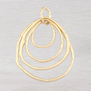Antique Hammered 4 Rings Circle Charms Necklace Jewelry Making 102x70mm