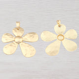 Antique Hammered Flower Charms Pendants for DIY Necklace Making