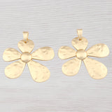 Antique Hammered Flower Charms Pendants for DIY Necklace Making