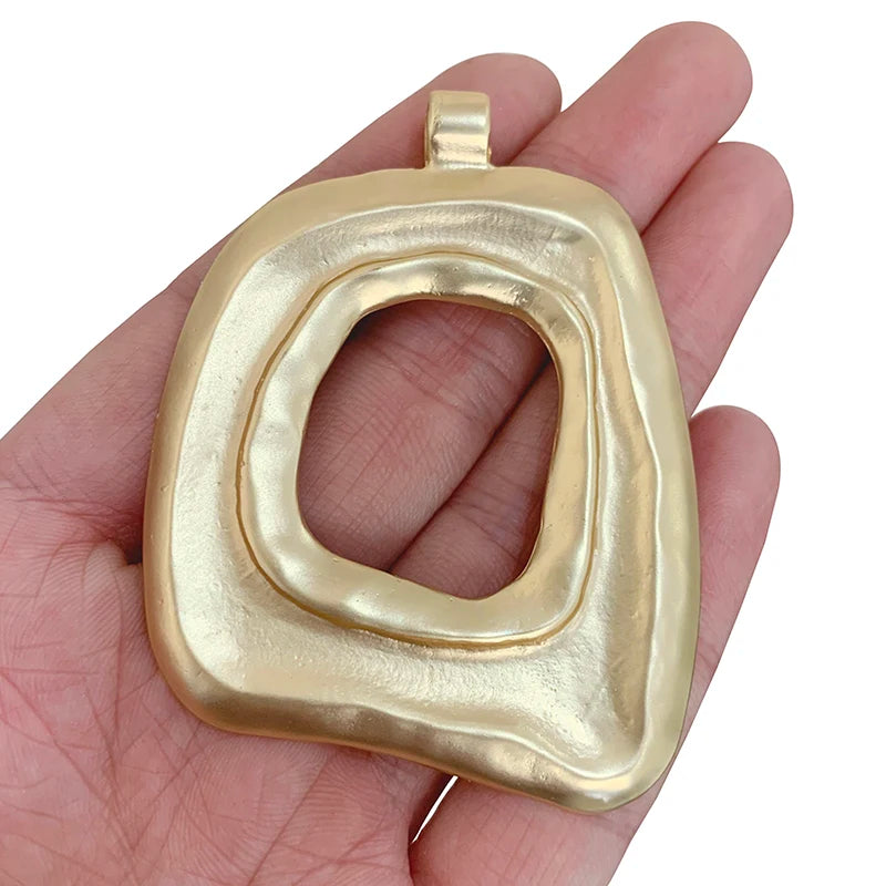 Boho Large Open Irregular Matt Charms Pendants for Necklace Making