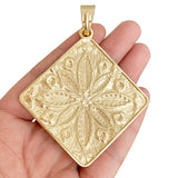 Large Boho Flower Square Charms Pendants for Jewelry Making