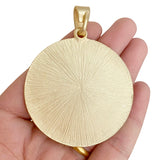 Large Boho Dandelion Flower Round Matt Charms Pendants