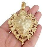 Large Boho Filigree Heart Matt Charms Pendants Necklace Jewelry Making 81x56mm
