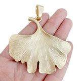 Large Ginkgo Biloba Leaf Charm Pendant for Necklace Making