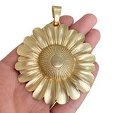 Large Sunflower Flower Antique Charms Pendant for Jewelry Making