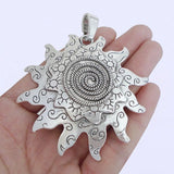 Large Sunflower Flower Antique Charms Pendant for Jewelry Making