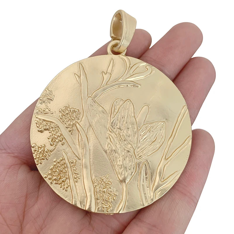Boho Medallion Flower Round Charms Pendants for Necklace Making
